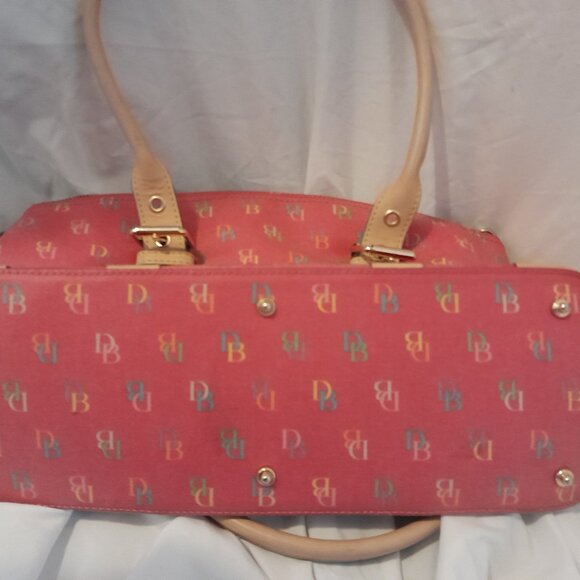 Vintage Y2K 2003 Dooney & Bourke Pink Monogram Domed Satchel Barbiecore - Picture 6 of 16
